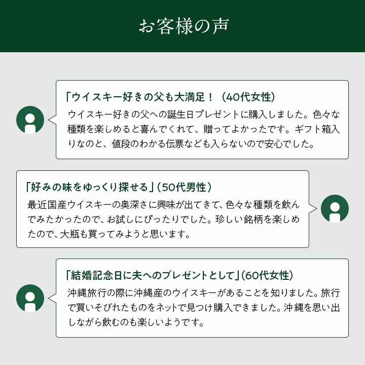 くらザウイスキーミニボトル3本セットA 180ml